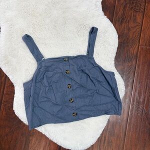 Torrid Blue Button-Up Tank Top